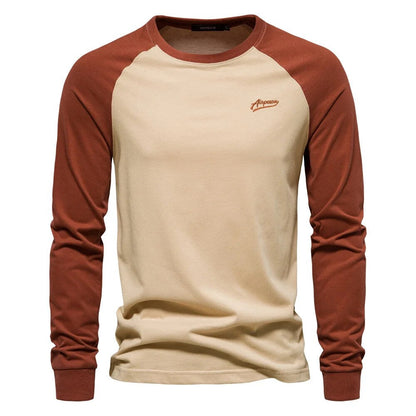 Enzo - Maglia a Maniche Lunghe Bicolore per l'Autunno per Uomo