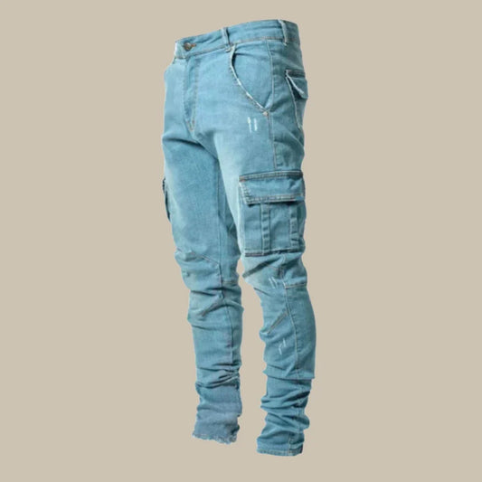 Jeans cargo stretch premium per uomo con comfort e stile raffinato