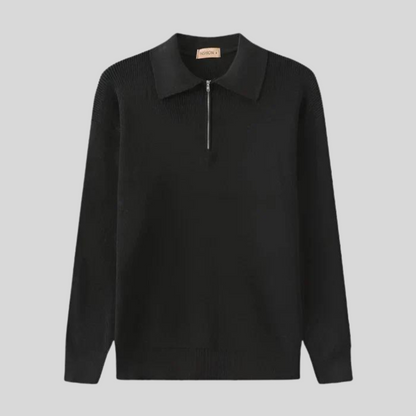 Stile Italiano - Maglione in Cashmere e Lana con Zip da Uomo