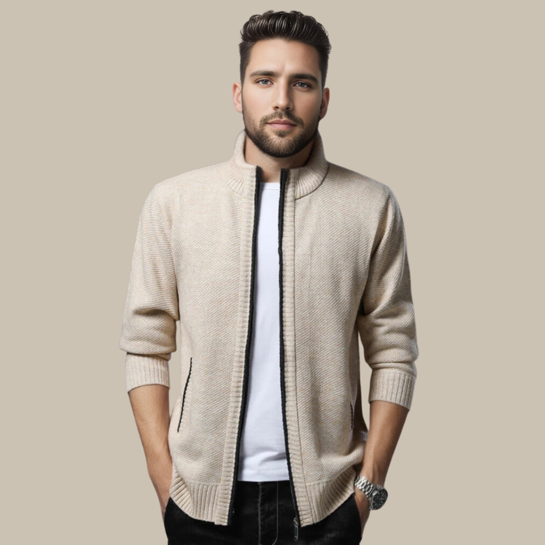 Marco - Cardigan maschile basic con zip per ogni occasione