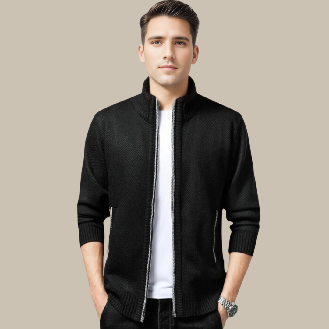 Marco - Cardigan maschile basic con zip per ogni occasione