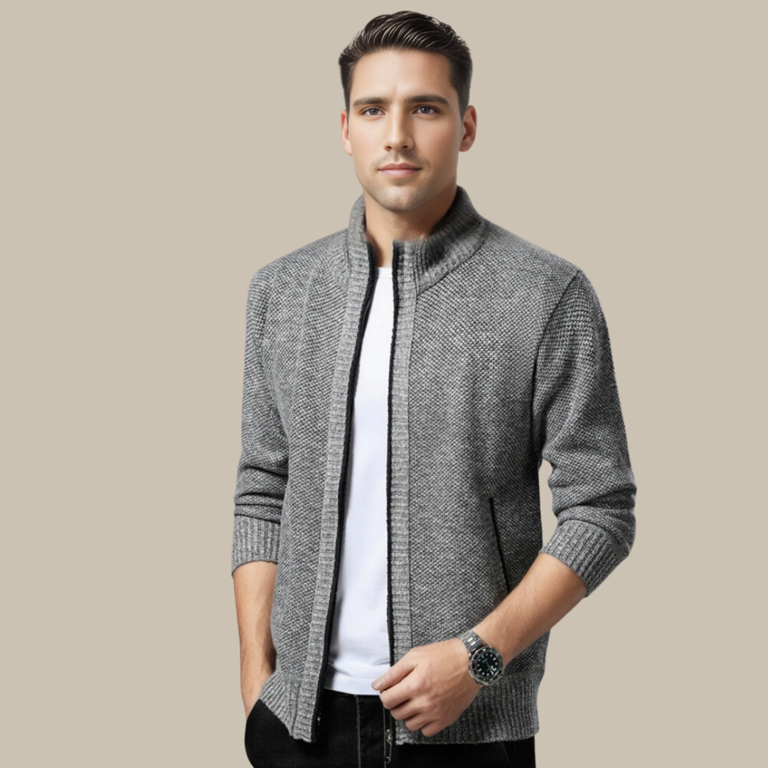 Marco - Cardigan maschile basic con zip per ogni occasione