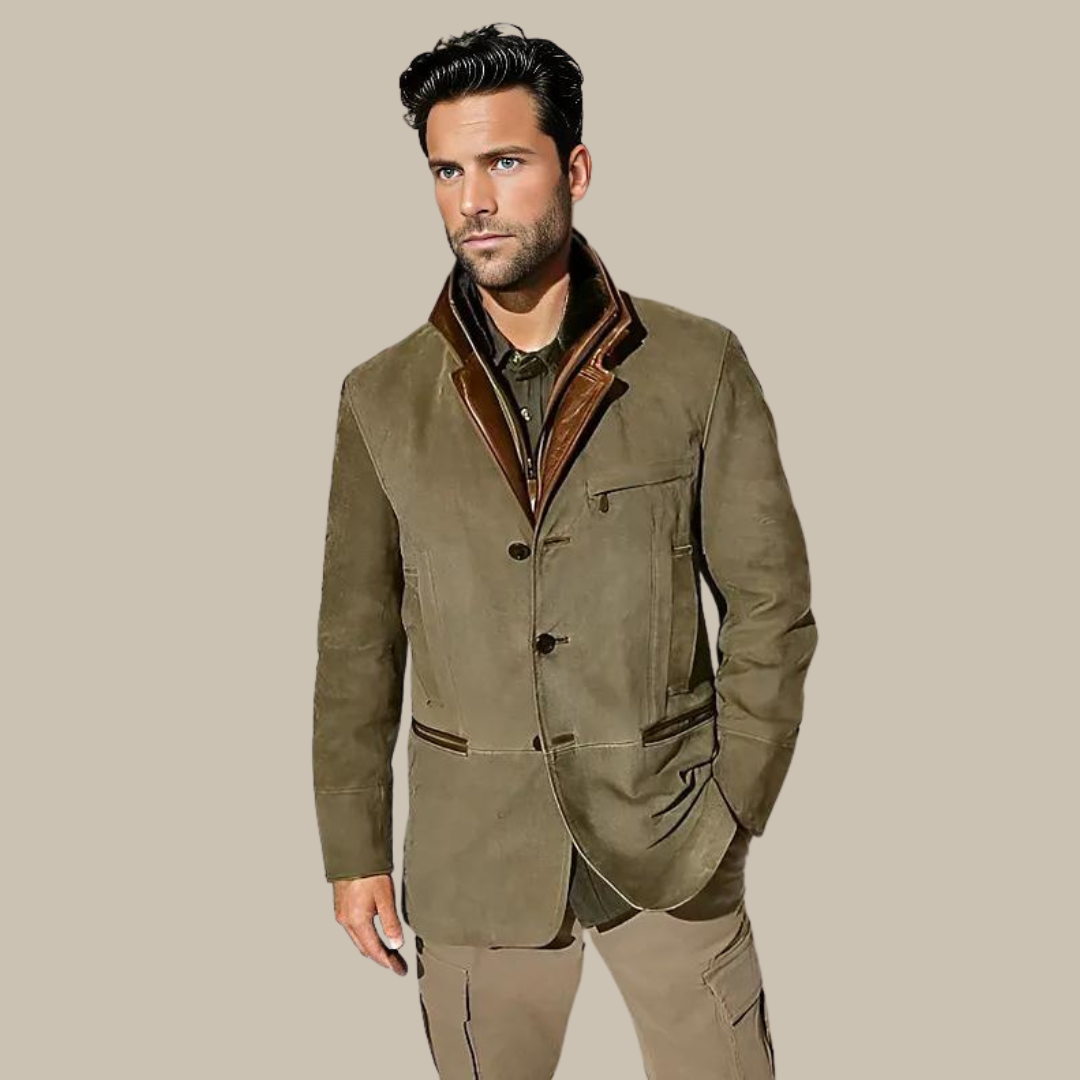 Elegante giacca vintage con colletto in design blazer per uomo