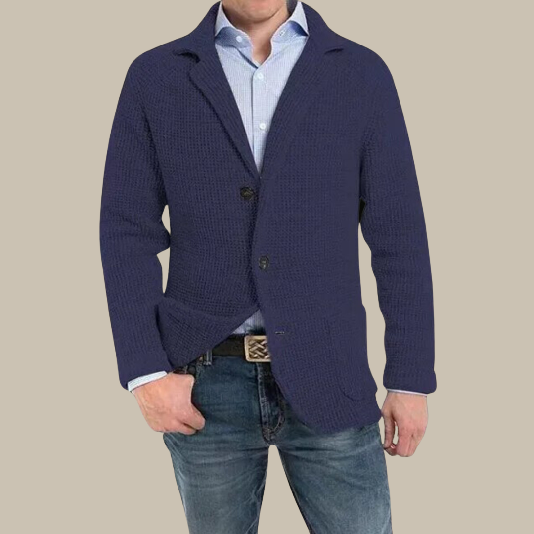 Luca - Blazer elegante in maglia con chiusura a bottone