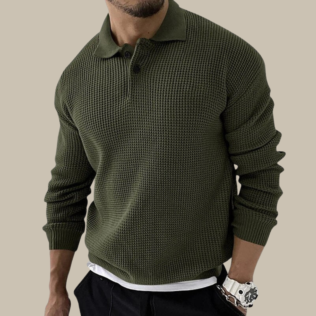 Marco - Polo elegante in maglia per uomo con maniche lunghe