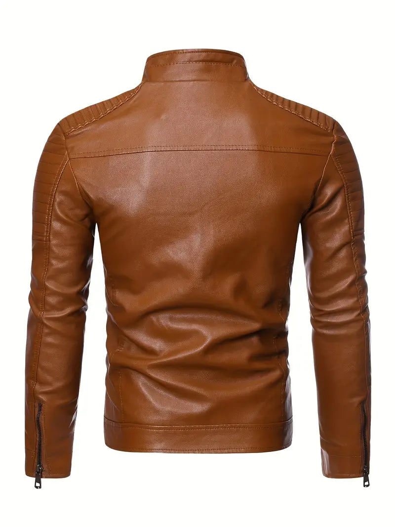 Fabio Leather Jacket | Giacca biker in pelle PU premium per uomo