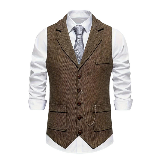 Gilet elegante slim per uomini Camilo con revers raffinato e vestibilità confortevole