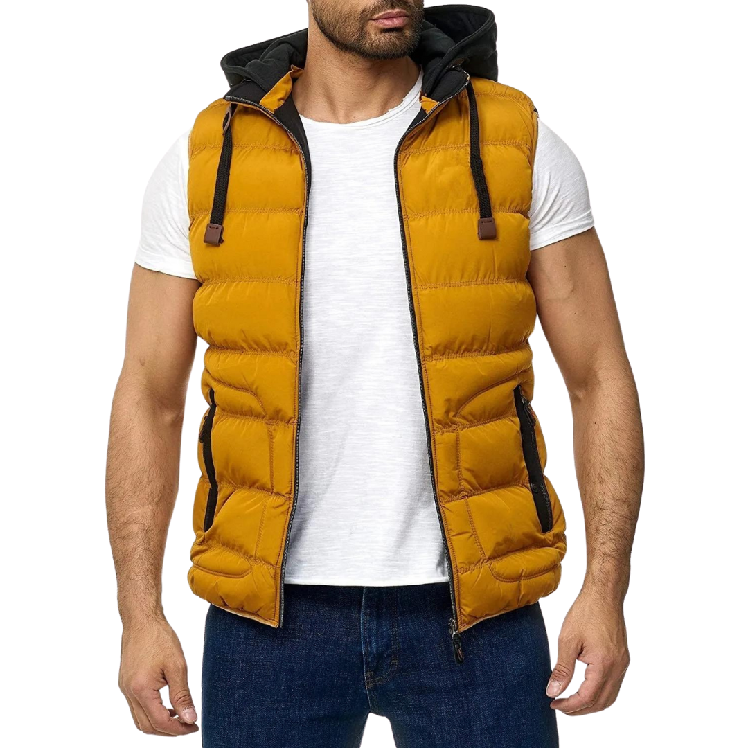 Gilet termico Jerrick per uomini con cappuccio rimovibile e tasche ampie