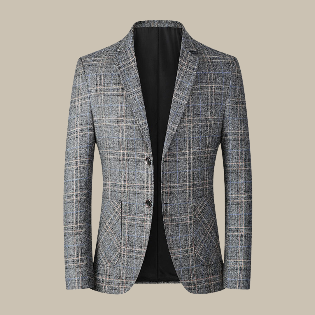 Marco - Blazer vintage a quadri con chiusura a due bottoni per un look raffinato