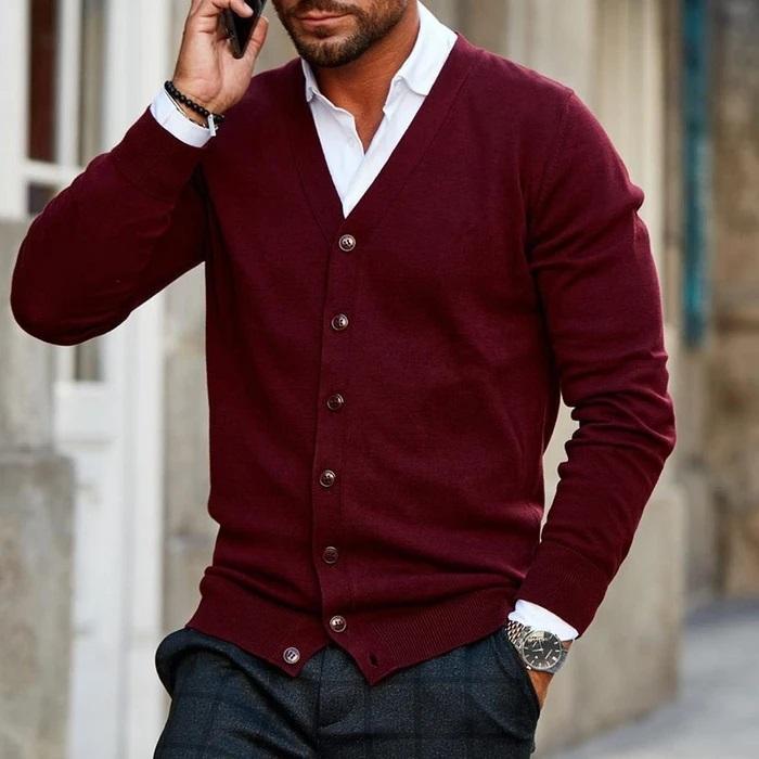 Baylo - Cardigan casual da uomo