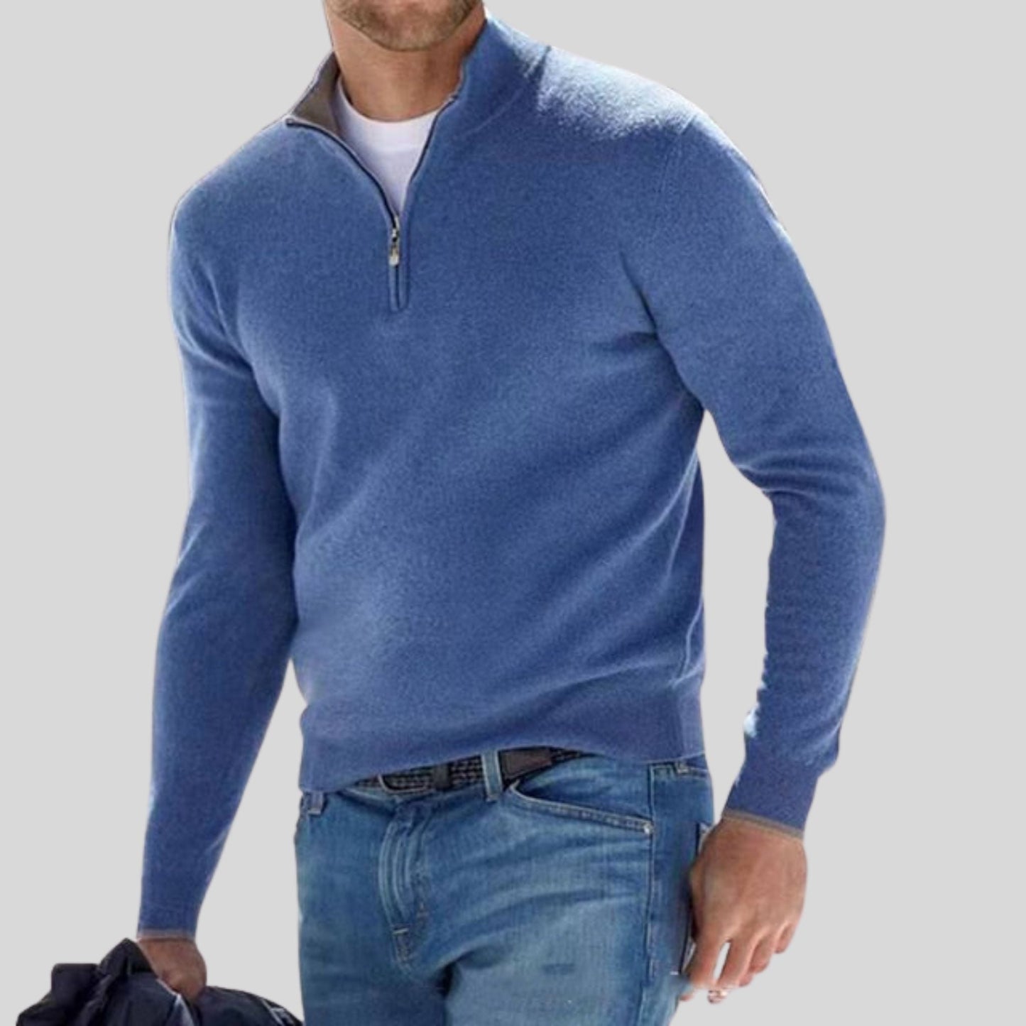 Londen - Maglione con Zip Elegante da Uomo