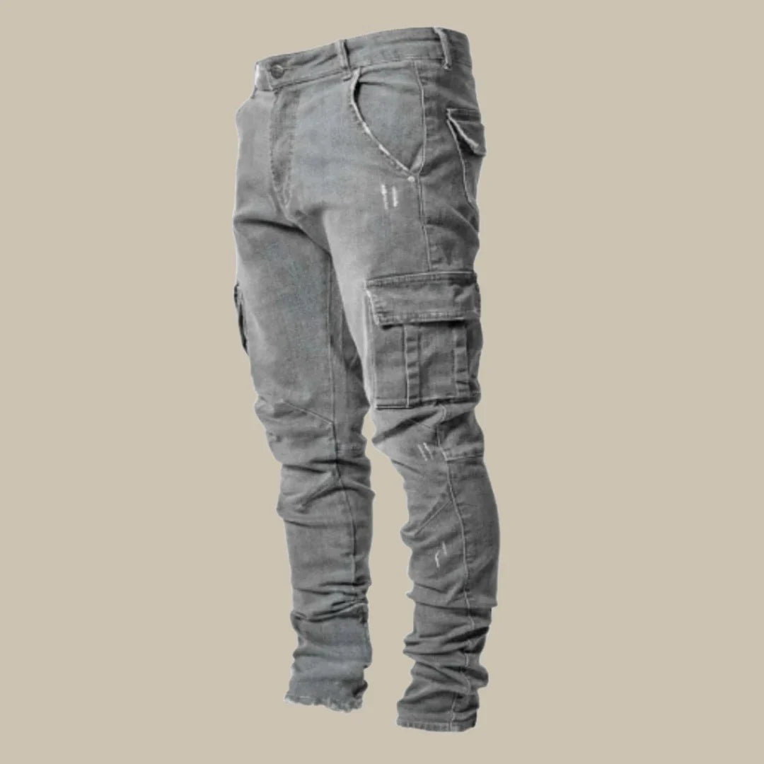 Jeans cargo stretch premium per uomo con comfort e stile raffinato