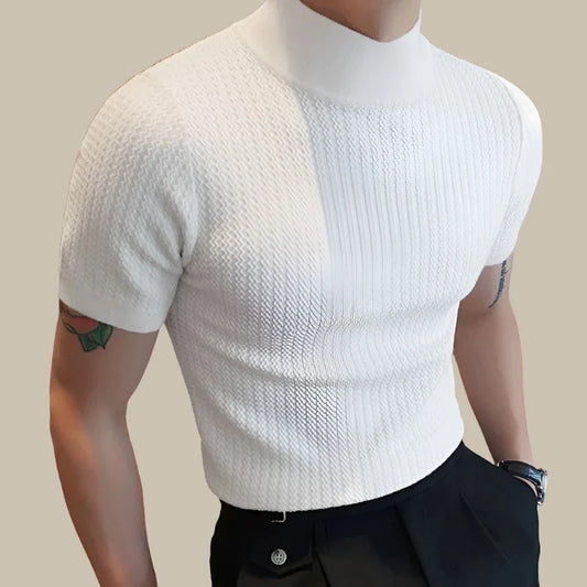 Ganti - Maglietta a collo alto in maglia per uomo di qualità premium