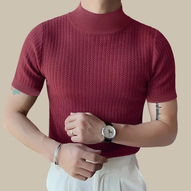 Ganti - Maglietta a collo alto in maglia per uomo di qualità premium