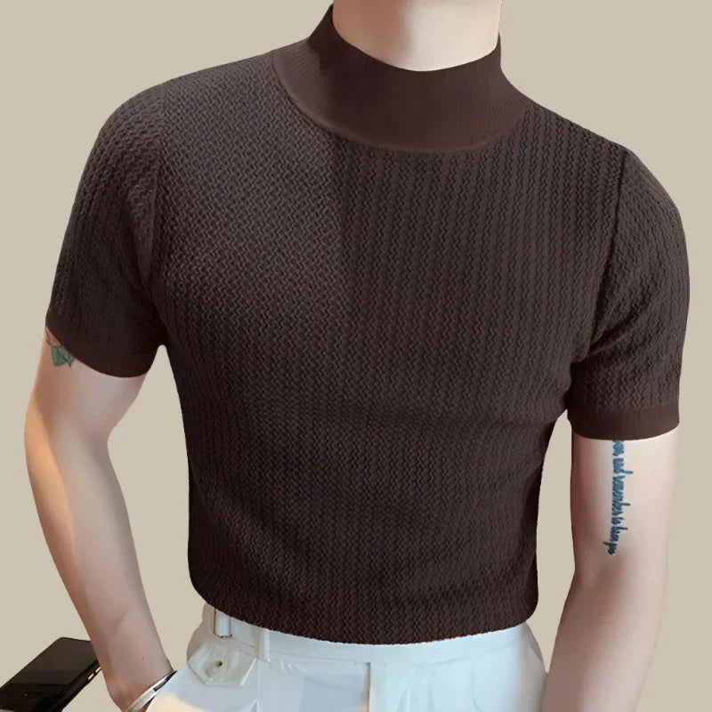 Ganti - Maglietta a collo alto in maglia per uomo di qualità premium