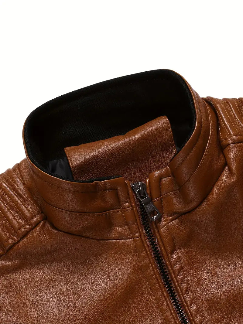 Fabio Leather Jacket | Giacca biker in pelle PU premium per uomo