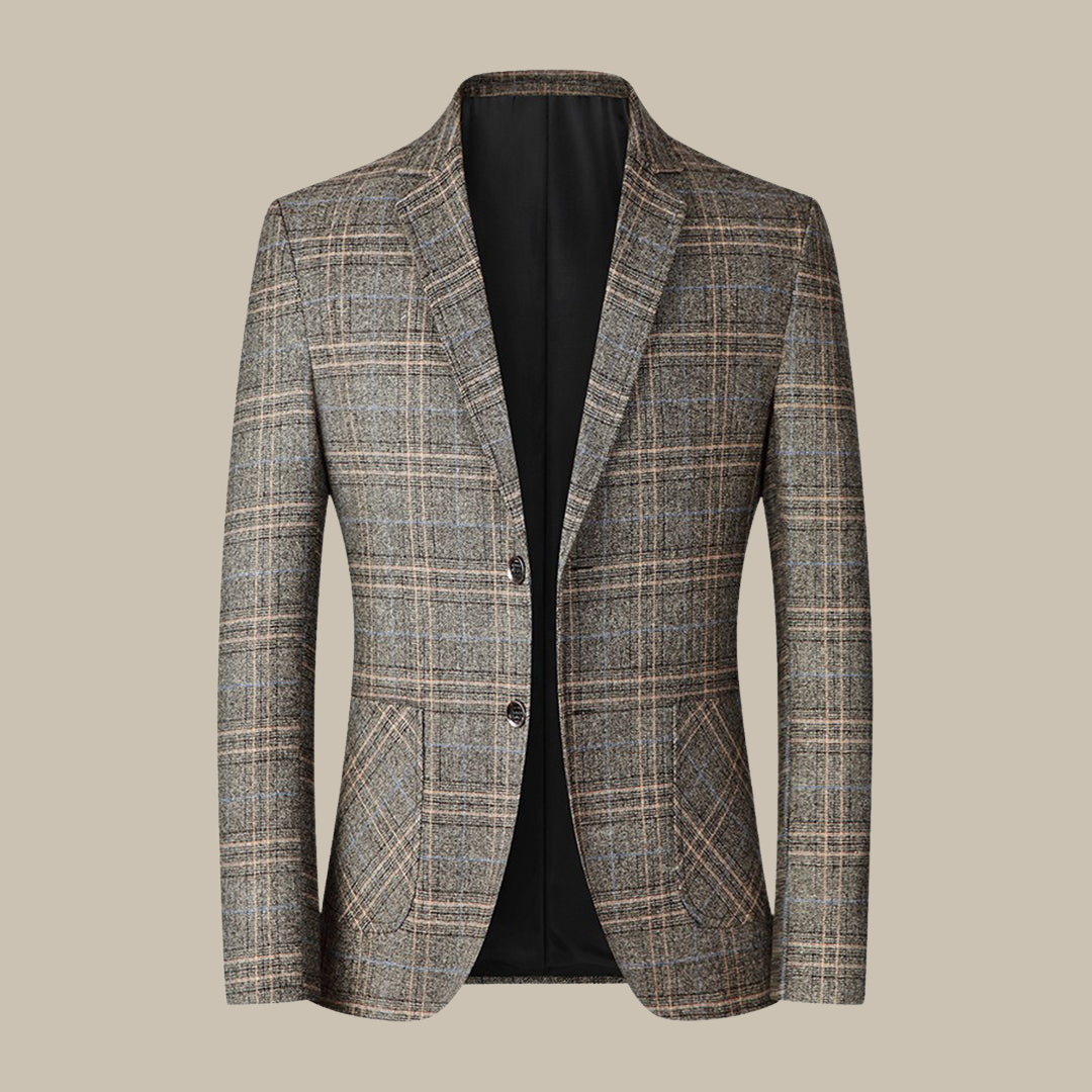 Marco - Blazer vintage a quadri con chiusura a due bottoni per un look raffinato