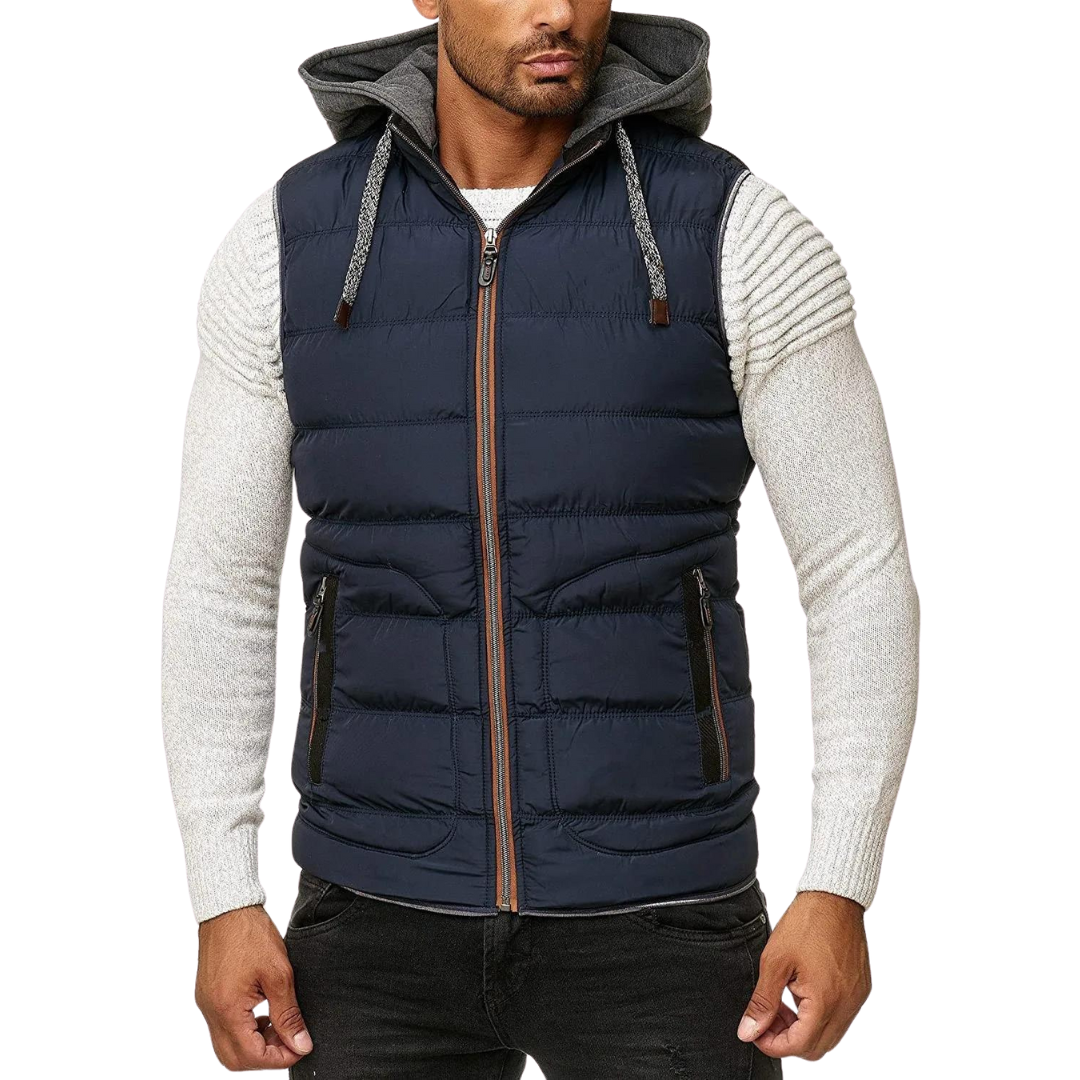 Gilet termico Jerrick per uomini con cappuccio rimovibile e tasche ampie