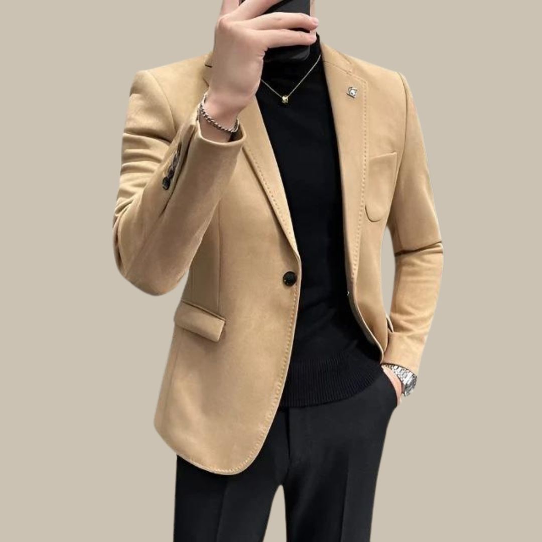 Marco - Blazer slim fit in suede di lusso per uomo