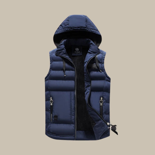 Onice - Gilet imbottito casual con cappuccio per uomini