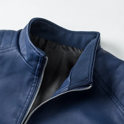Giacca da Uomo in Pelle Trapuntata Arlondr con Chiusura a Zip