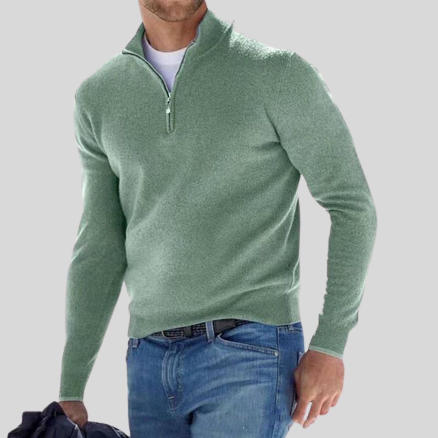 Londen - Maglione con Zip Elegante da Uomo