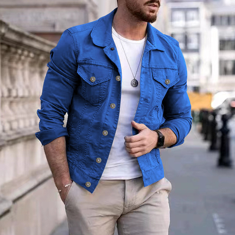 Giacca in denim | Giacca in denim classica colorata per uomo