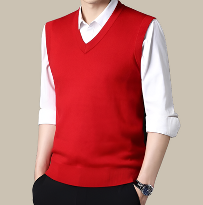 Jacopo - Elegante maglione senza maniche con scollo a V per uomo