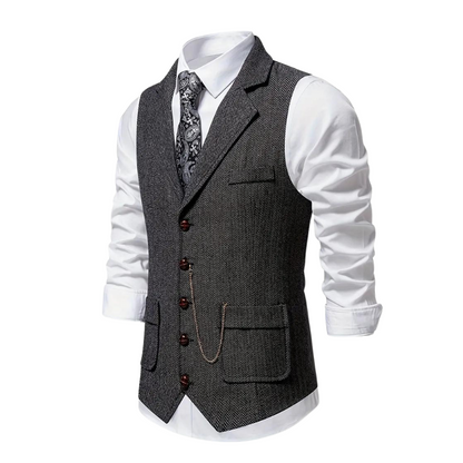 Gilet elegante slim per uomini Camilo con revers raffinato e vestibilità confortevole