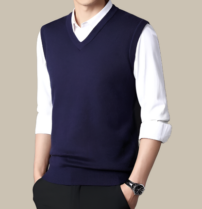 Jacopo - Elegante maglione senza maniche con scollo a V per uomo