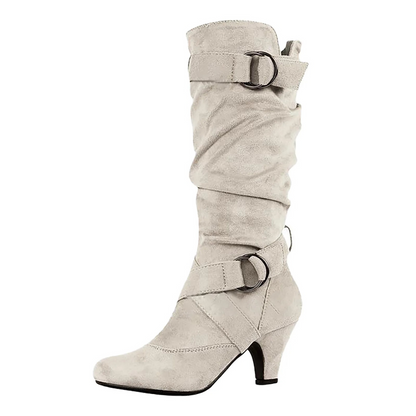 Lina - Stivali alti con fibbia metallica per eleganza e comfort