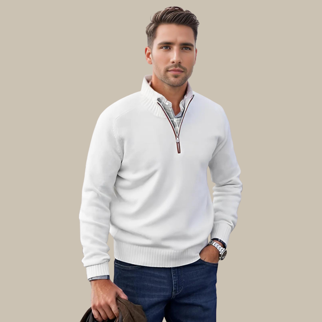 Marco - Maglione elegante con colletto alto e zip per uomo