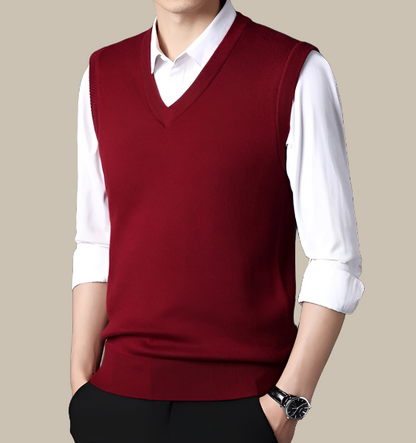 Jacopo - Elegante maglione senza maniche con scollo a V per uomo
