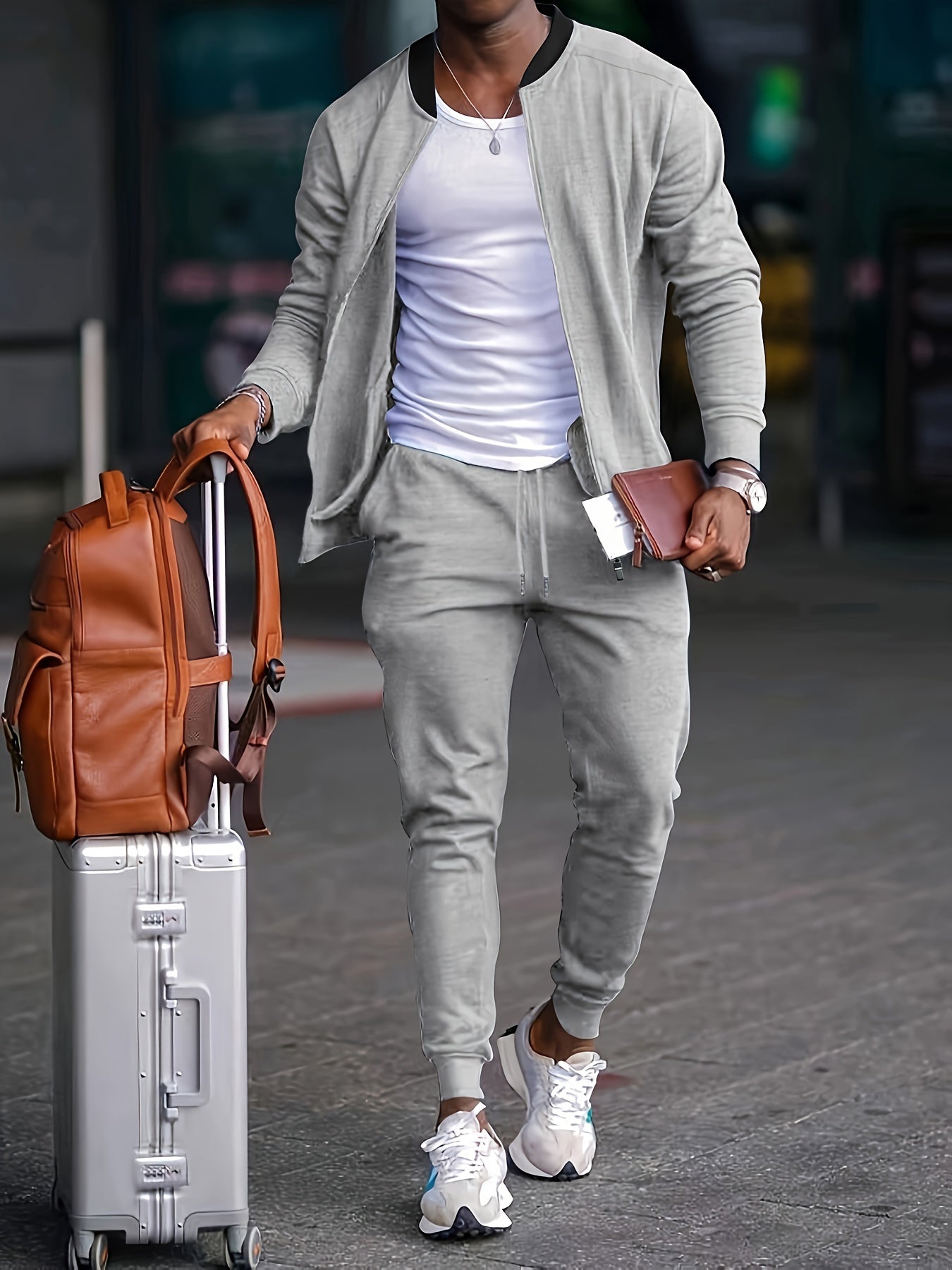 Peter - Completo Casual con Cardigan e Jogger Pants per Uomo