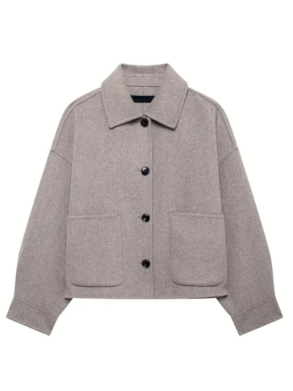 Giacca Liscia Lyvia | Giacca Colorata con Maniche Lunghe e Tasche