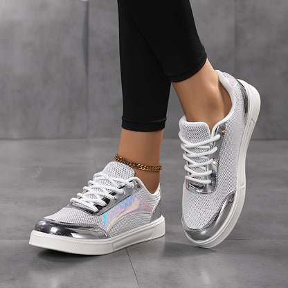 Fenna - Sneakers glitter eleganti con lacci e suola confortevole