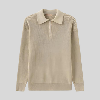 Stile Italiano - Maglione in Cashmere e Lana con Zip da Uomo