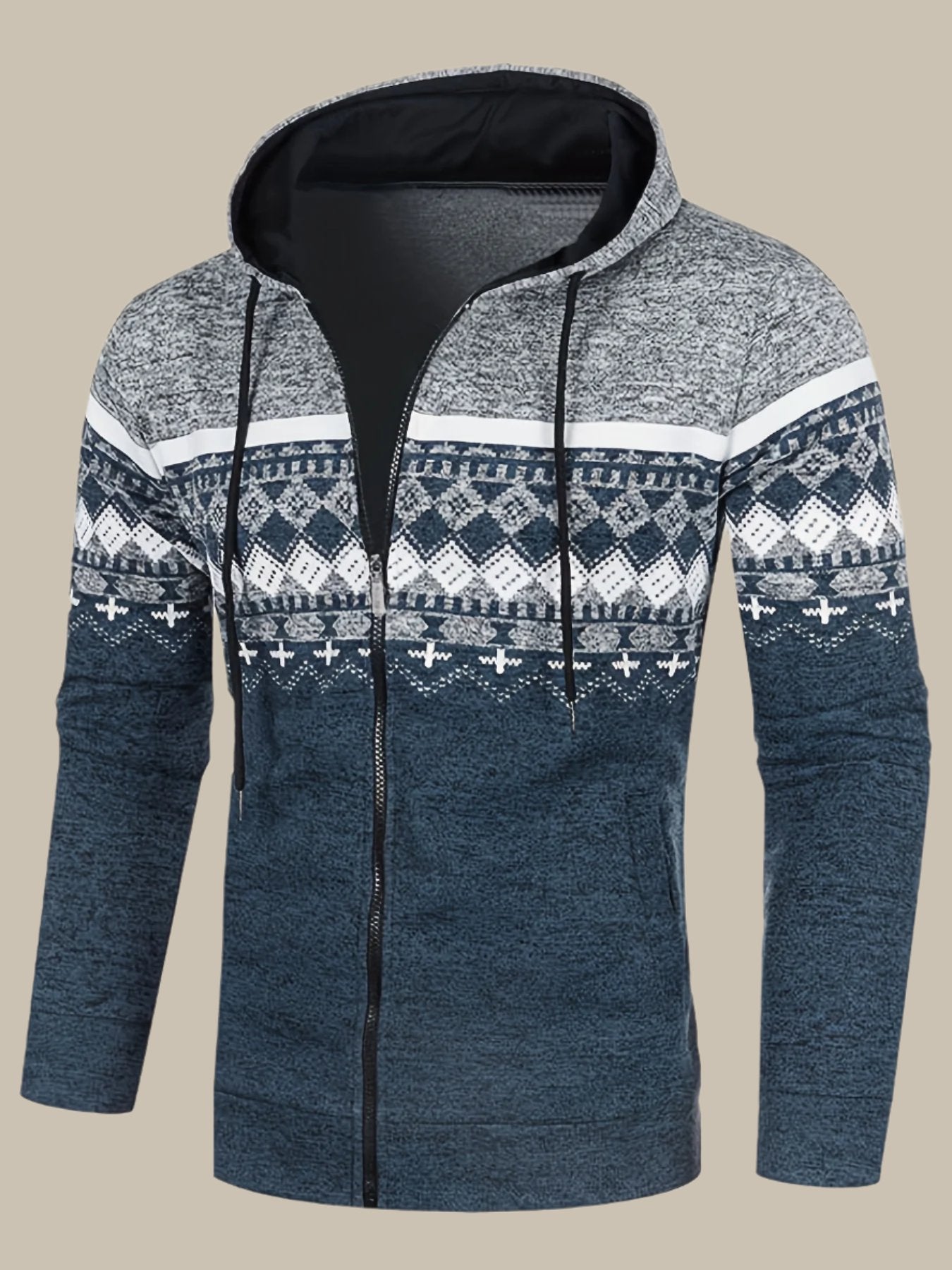 Marco - Hoodie norvegese con zip per uomo elegante e caldo