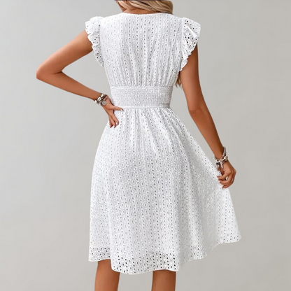 Abito Estivo Corto Bianco per Stile e Comfort Senza Sforzo Stile Italiano