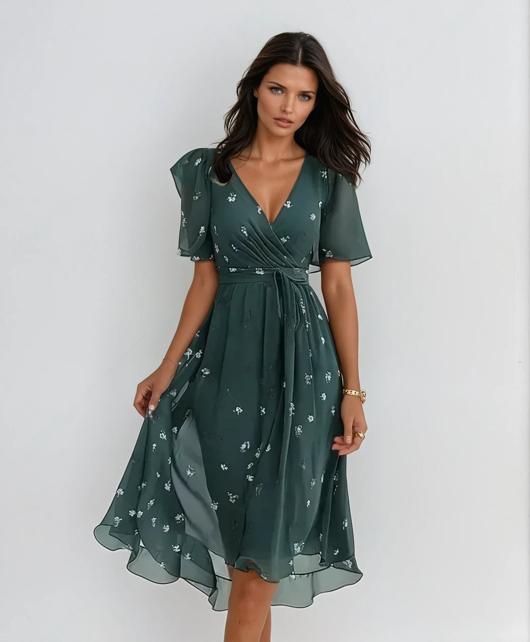 Abito Estivo Elegante a V per uno Stile Senza Sforzo Stile Italiano