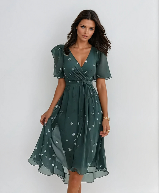 Abito Estivo Elegante a V per uno Stile Senza Sforzo Stile Italiano