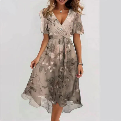 Abito Estivo Elegante a V per uno Stile Senza Sforzo Stile Italiano