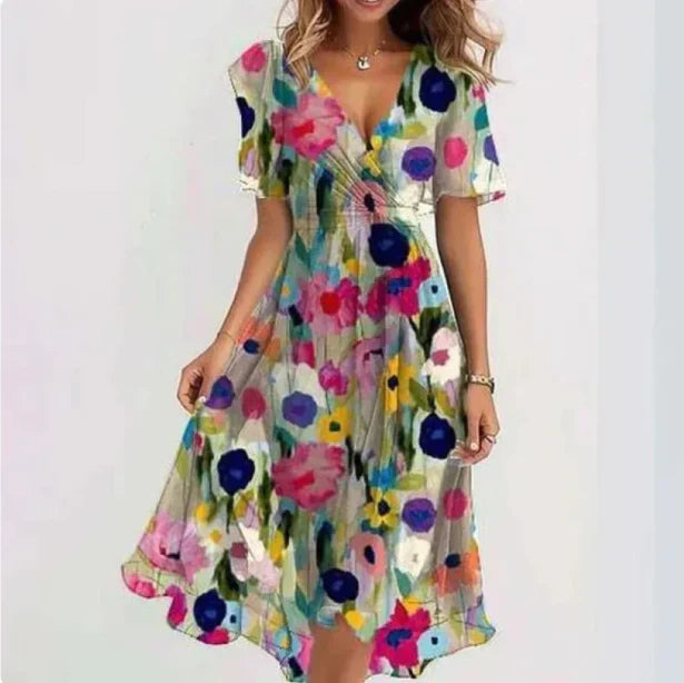 Abito Estivo Elegante a V per uno Stile Senza Sforzo Stile Italiano