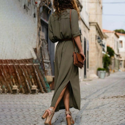 Abito Estivo Elegante con Dettaglio Sottile in Vita Stile Italiano