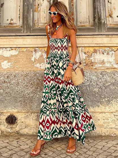 Abito Estivo Smockato Senza Maniche Sunny Days per Divertimento Estivo Stile Italiano