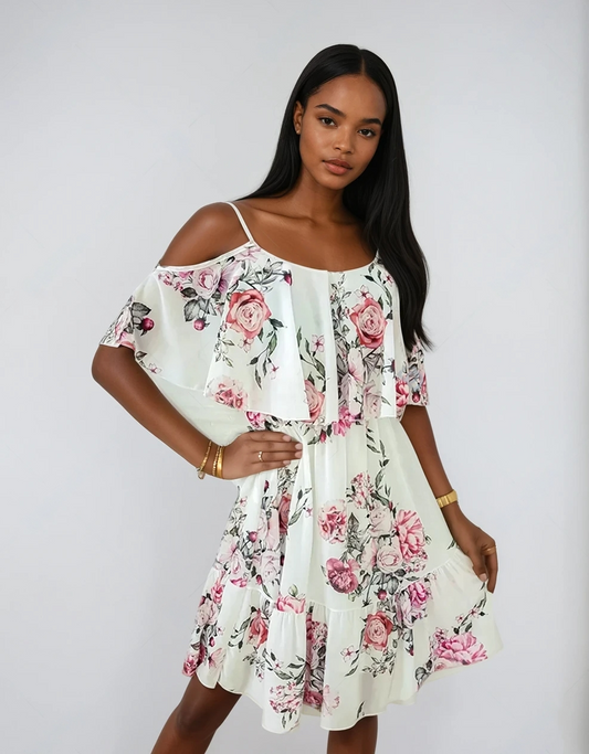 Abito Floreale in Chiffon per un'Eleganza Estiva Senza Sforzo Stile Italiano