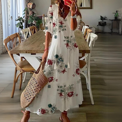 Abito Maxi Otilia con Stampa Floreale per uno Stile Senza Sforzo Stile Italiano