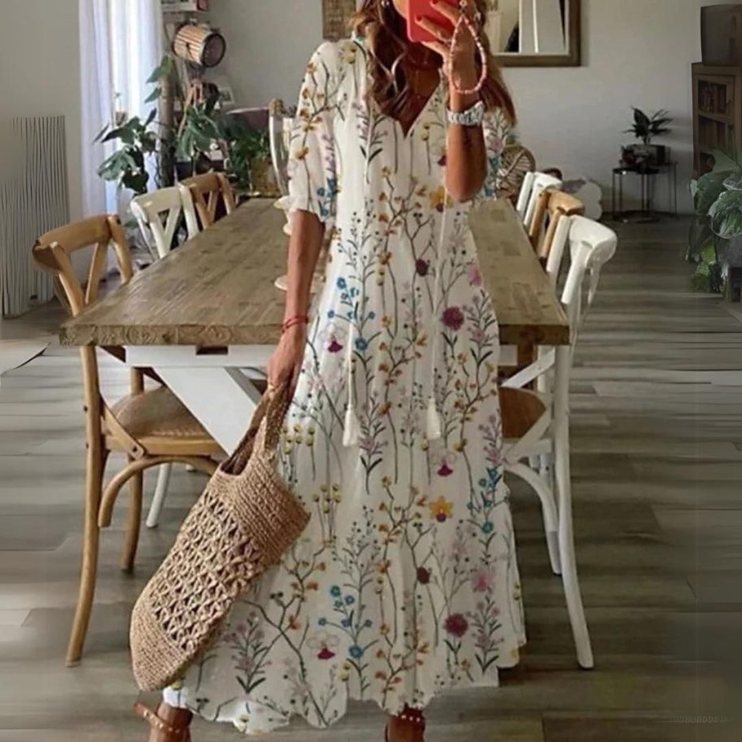 Abito Maxi Otilia con Stampa Floreale per uno Stile Senza Sforzo Stile Italiano