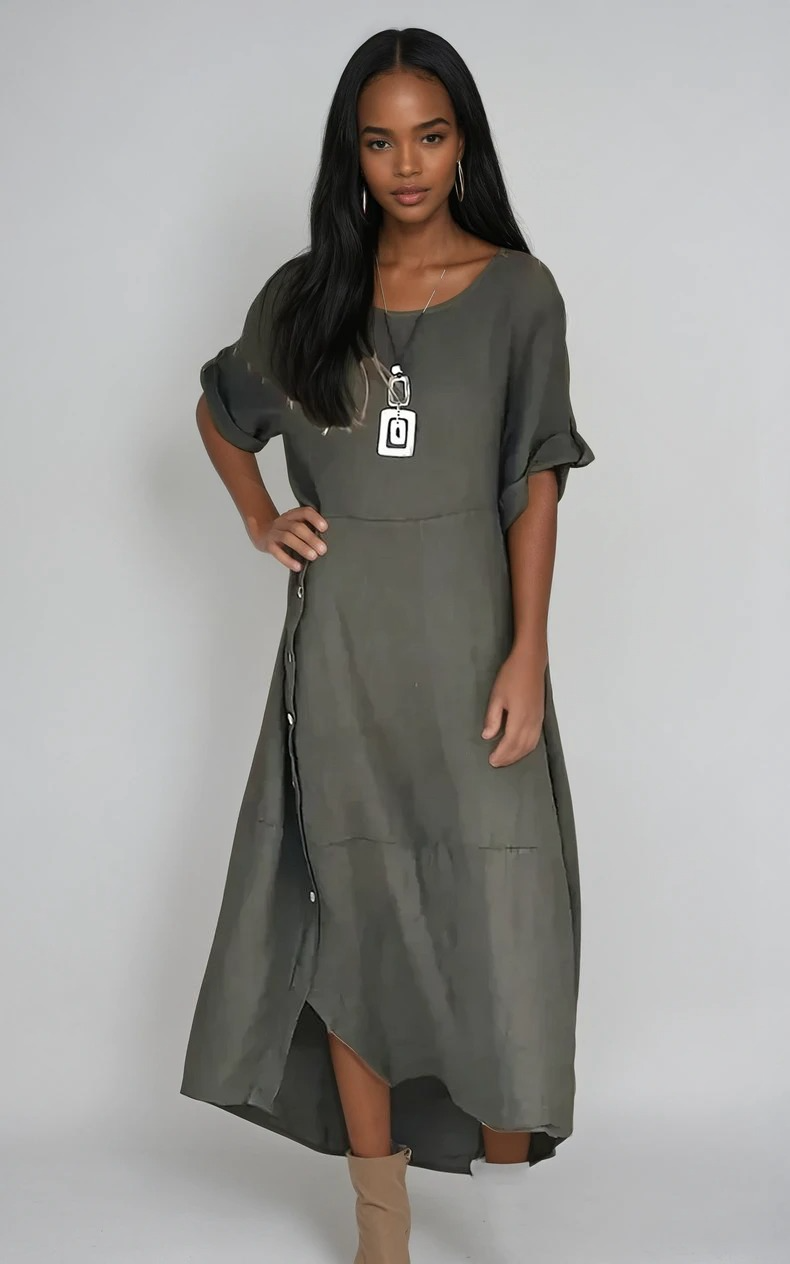Abito Maxi Senza Maniche Casual per uno Stile Estivo Senza Sforzo Stile Italiano