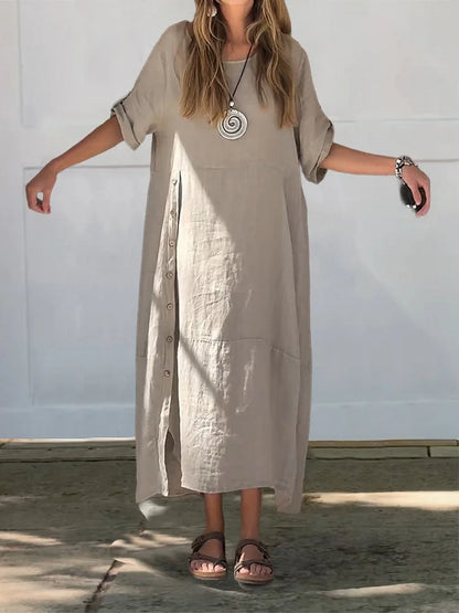 Abito Maxi Senza Maniche Casual per uno Stile Estivo Senza Sforzo Stile Italiano